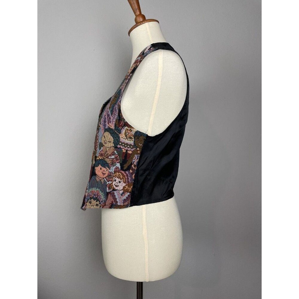 Vintage Mirrors Womens S Children Small World Vest Embroidered - Picture 5 of 9